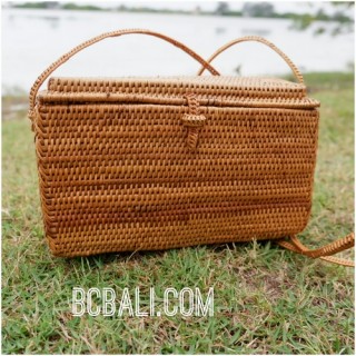 natural ethnic design grass ata handwoven square bag handmade bali